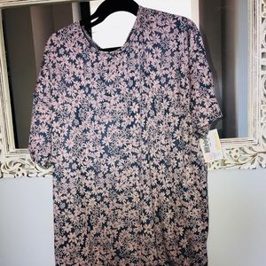BNWT LuLaRoe Irma Tunic T, Sz 2XL Grey Pink Floral